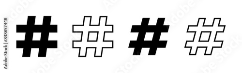 Hashtag icon set. hashtag symbol