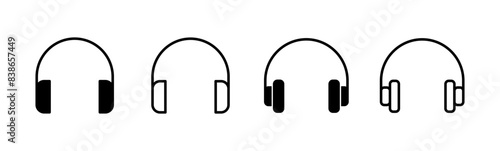 Headphone icon set. Headvector icon symbols