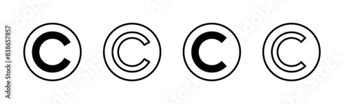 Copyright icon set. copyright symbols
