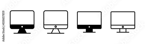 Computer icon set. computer monitor icon vector.