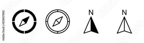 Free Download Compass icon set. arrow compass icon vector - GFXLoad