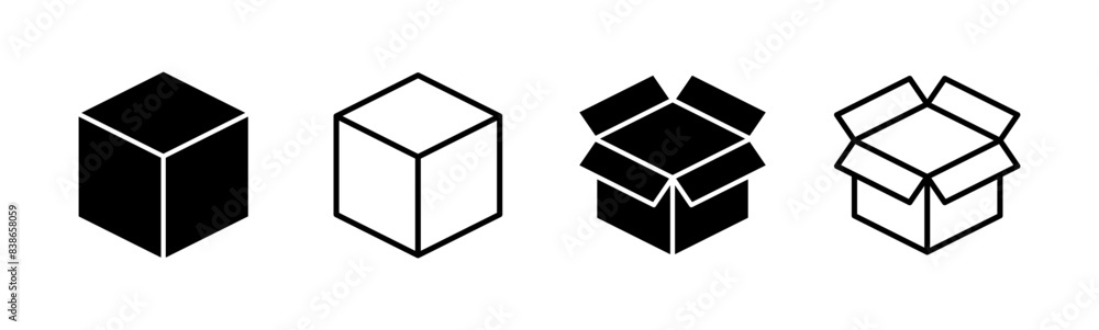Box icon set. box vector icon, package, parcel Box icon set. box vector icon, package, parcel