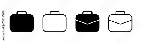 Briefcase icon set. suitcase icon. luggage symbol.