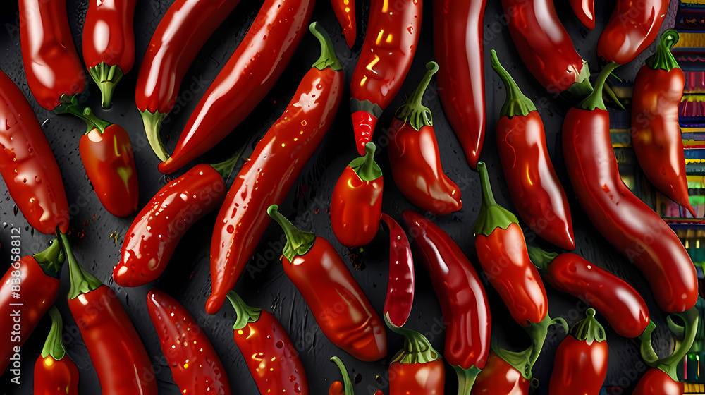 Background with a sauce and chili theme Background with a sauce and chili theme