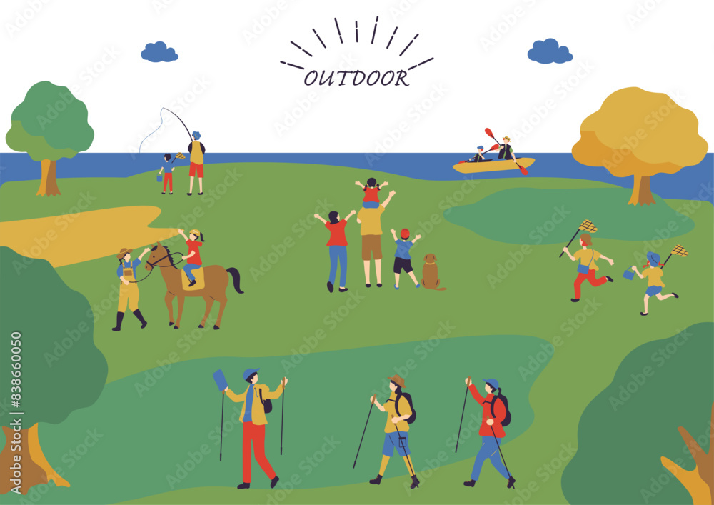 アウトドアを楽しむ人達