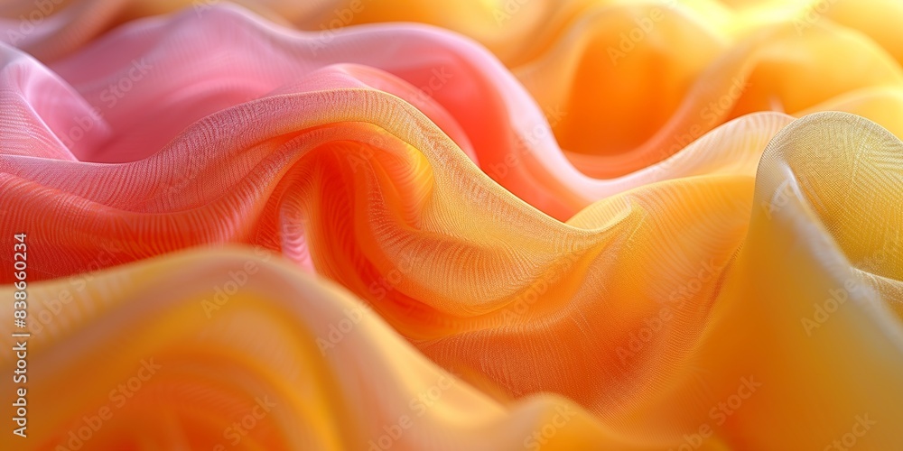 Obraz premium Abstract colorful vibrant textile fabric flowing wavy seamless pattern background. 