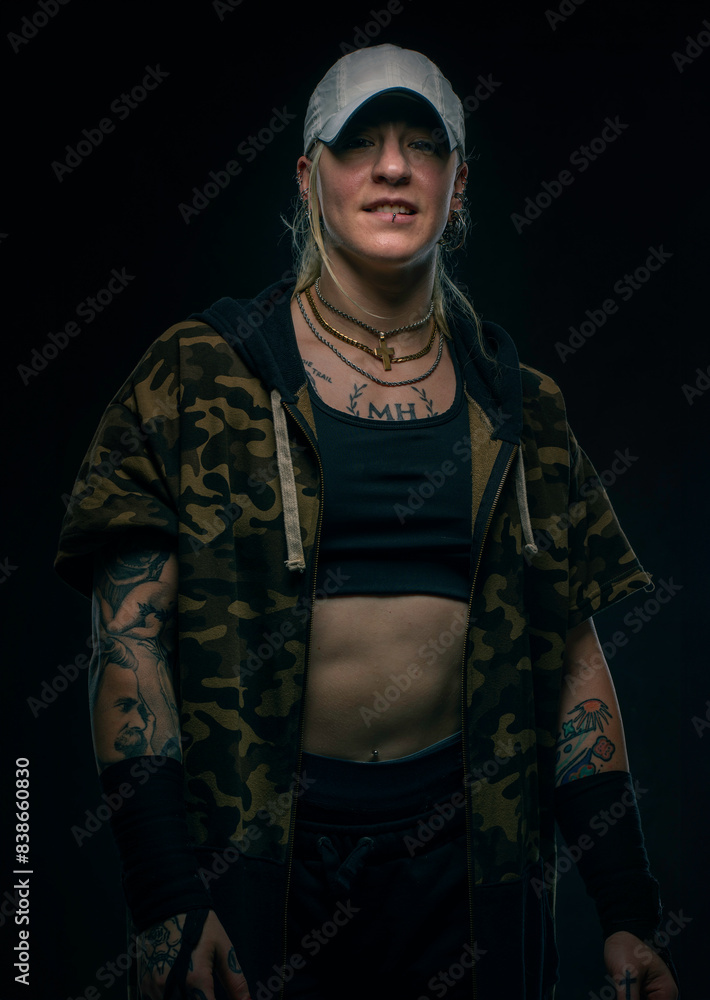Tough Blonde Boxer Girl with Muscular Physique and Fitness Tough Blonde Boxer Girl with Muscular Physique and Fitness