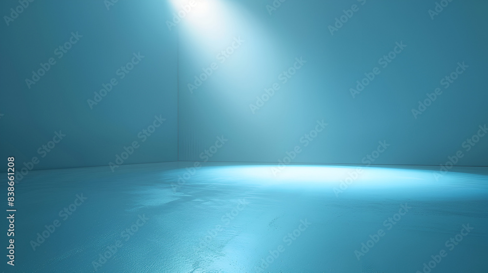 habitacion con perspectiva y fondo vacia con entrada de luz solar exterior iluminacion exterior color azul claro superficie cuarto con paredes lisas habitacion con perspectiva y fondo vacia con entrada de luz solar exterior iluminacion exterior color azul claro superficie cuarto con paredes lisas
