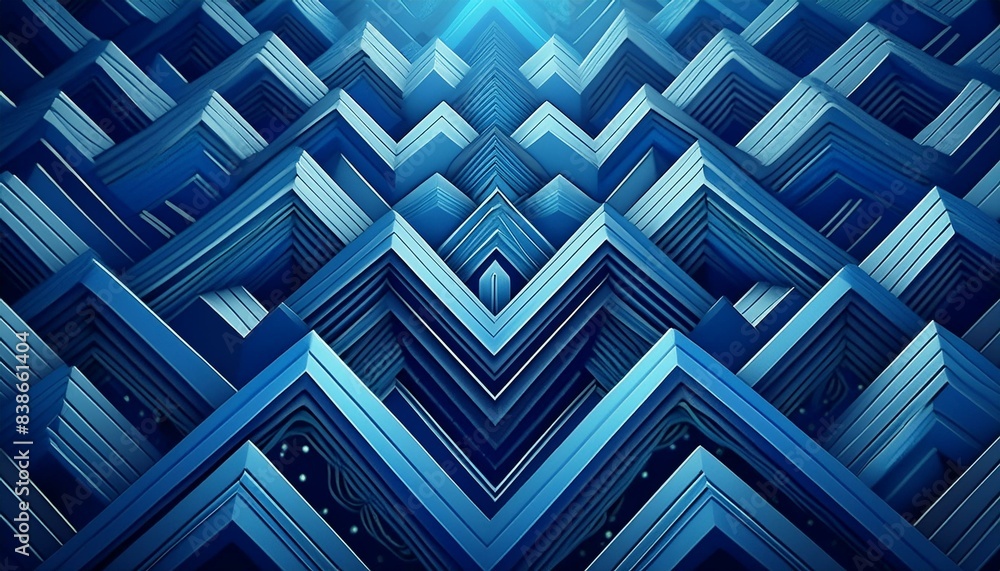 Ethnic Pattern. Indigo Modern Zigzag Ornament Ethnic Pattern. Indigo Modern Zigzag Ornament