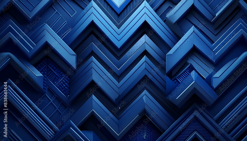 Ethnic Pattern. Indigo Modern Zigzag Ornament Ethnic Pattern. Indigo Modern Zigzag Ornament