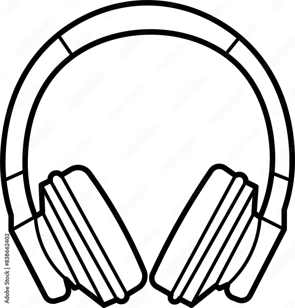Headset outline illustration vector Headset outline illustration vector