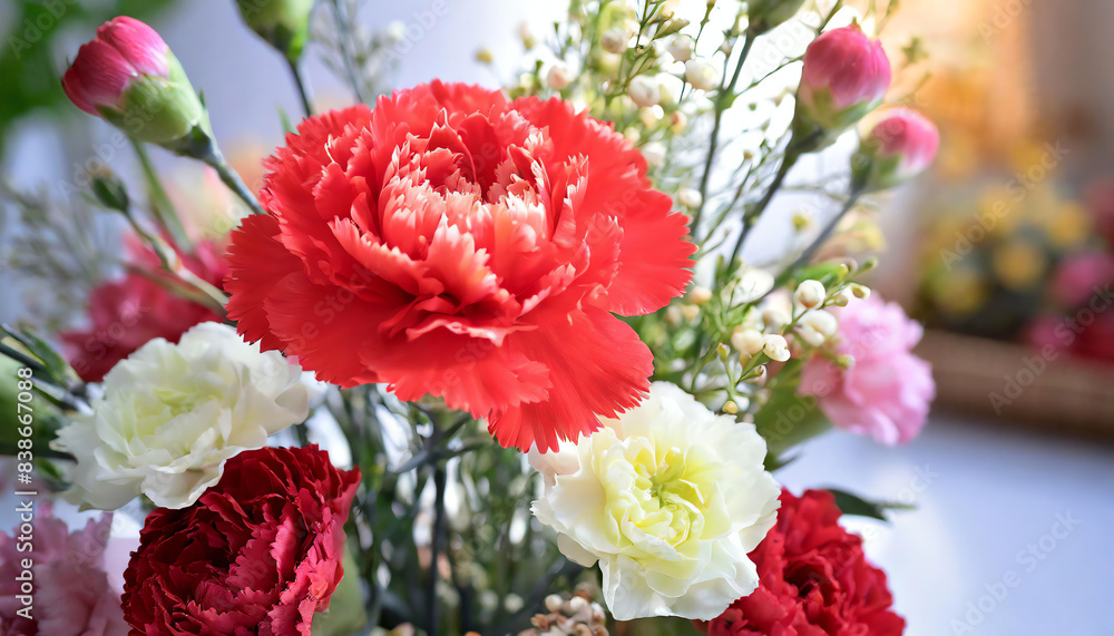 Mother's Day carnation arrangement at garden Mother's Day carnation arrangement at garden