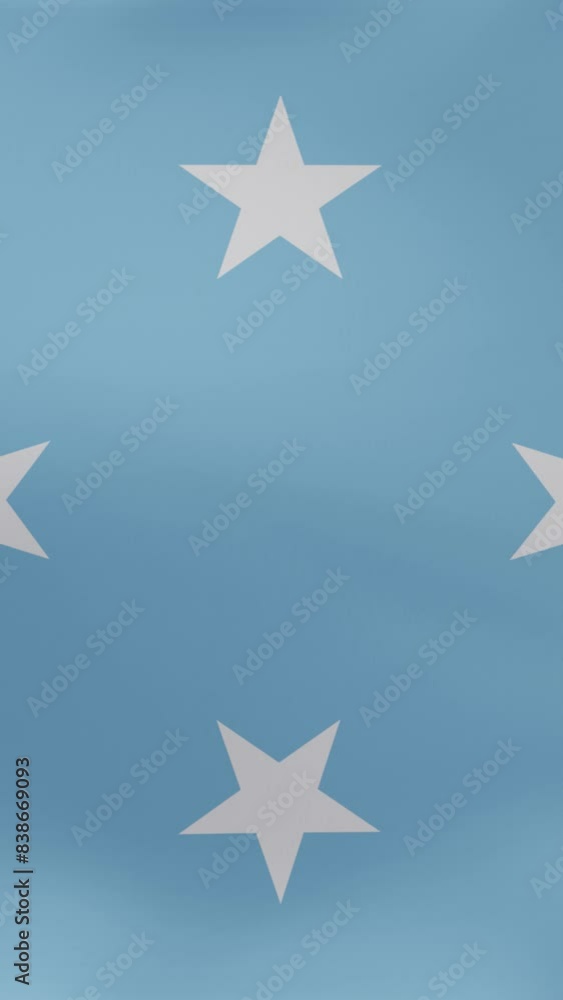 Looping 3D render animation of the Flag of the Federated States of Micronesia Close Up Looping 3D render animation of the Flag of the Federated States of Micronesia Close Up