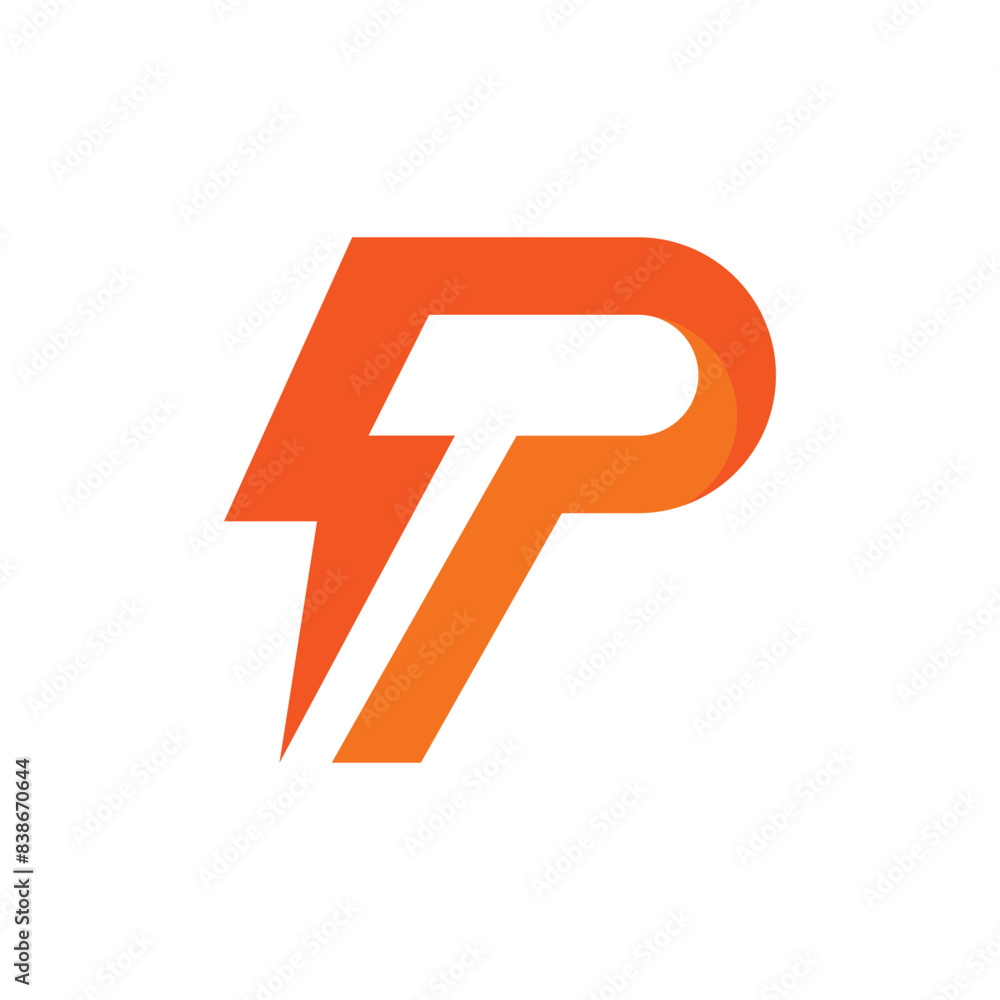 letter p with thunder logo vector icon illustration letter p with thunder logo vector icon illustration