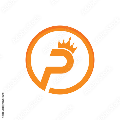 letter p crown logo vector icon illustration