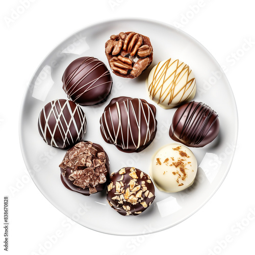 chocolate candies isolated on transparent background, clipping path, png,