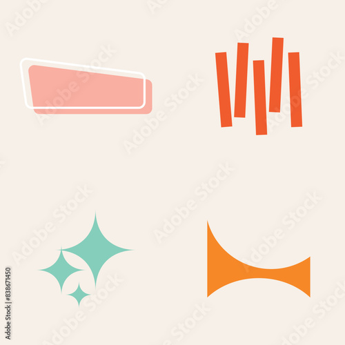 50s Mid Century Modern Shapes, Elements, Logos, Signs, Fifties, MCM