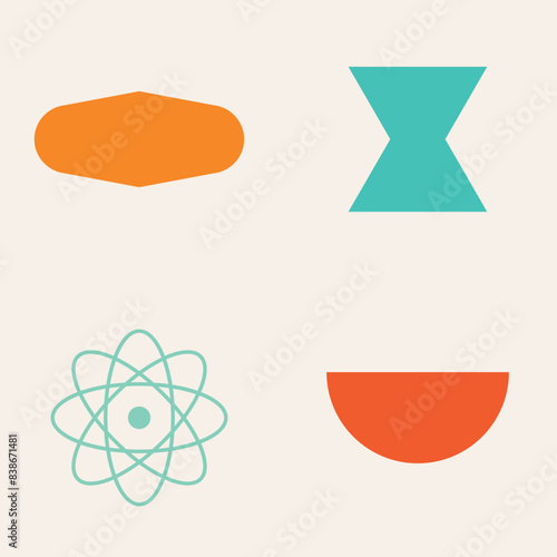 50s Mid Century Modern Shapes, Elements, Logos, Signs, Fifties, MCM