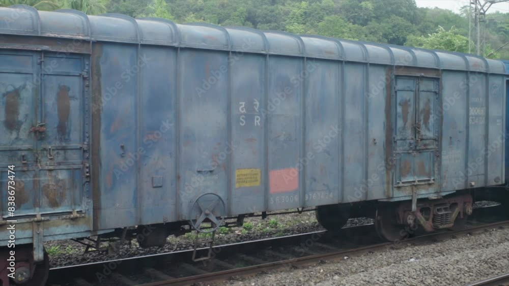 Stock Cars train, for transportation of goods from one place to another slow motion Stock Cars train, for transportation of goods from one place to another slow motion