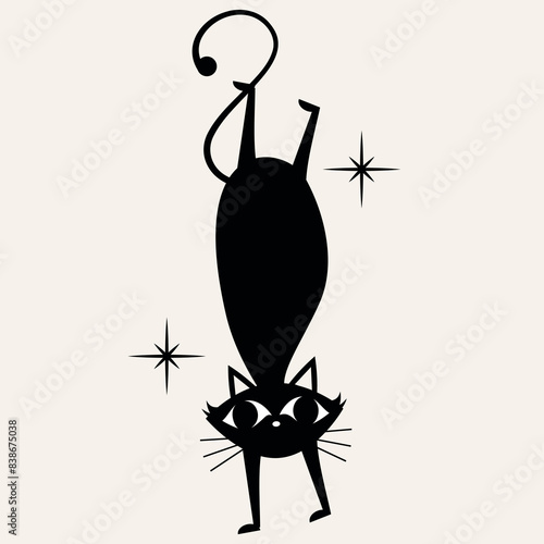 1950s Mid Century Modern Atomic Black Cats and Starbursts