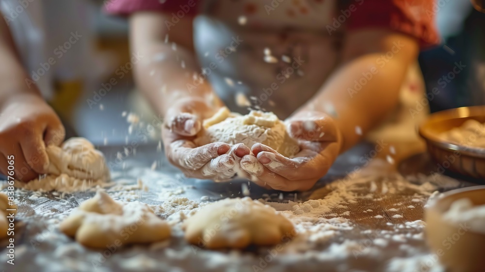Love of hands and dough, teaching and learning baking, parent-child cookie making. Family, connection, and development via flour, baking, and quality time. Love of hands and dough, teaching and learning baking, parent-child cookie making. Family, connection, and development via flour, baking, and quality time.