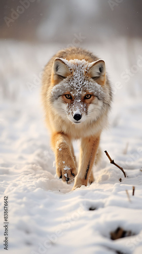 Snowy Fox Tracks: Describe paw prints in freshly fallen snow. © Muhammad