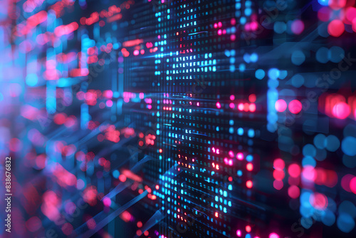 Wallpaper Mural Futuristic Digital Matrix with Neon Coding Lights Torontodigital.ca