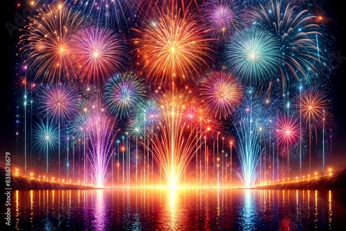 Vibrant Fireworks Light Up Night Sky © ROKA Creative