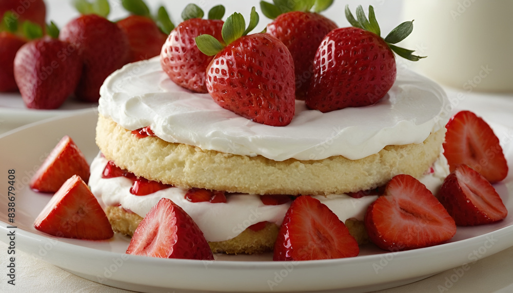 strawberry shortcake on a plate