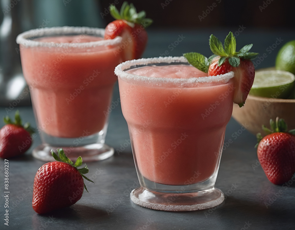 frozen strawberry margarita in a glass frozen strawberry margarita in a glass