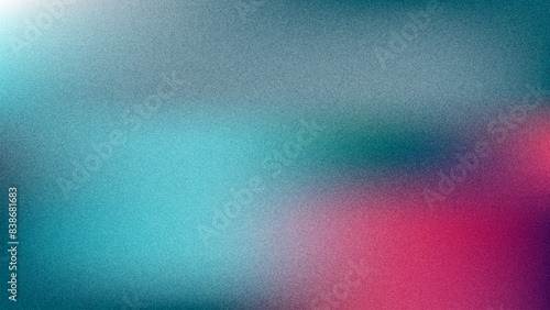Turquoise and pink gradient blurry background grain noise texture