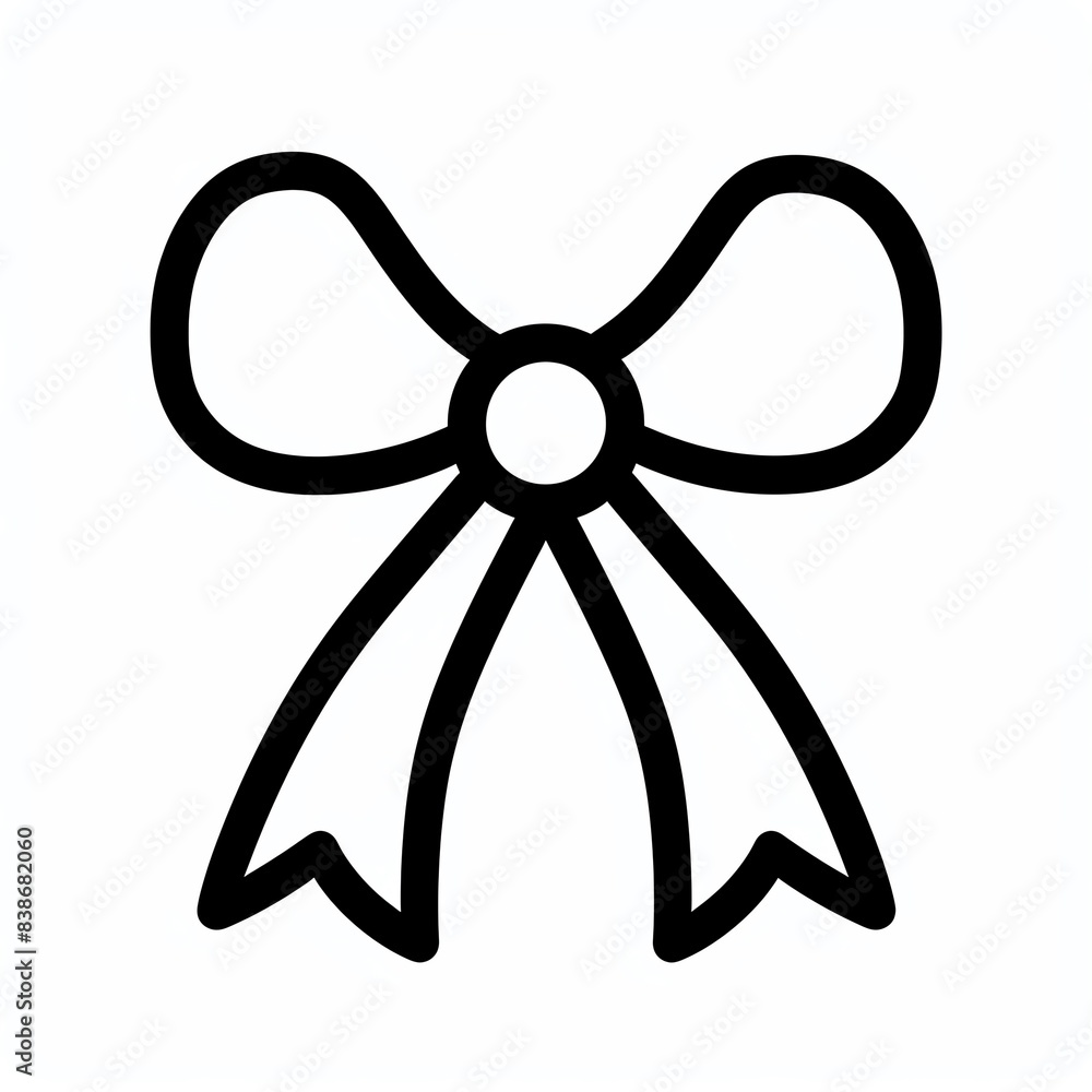 Simple black outline illustration of a bow. Simple black outline illustration of a bow.