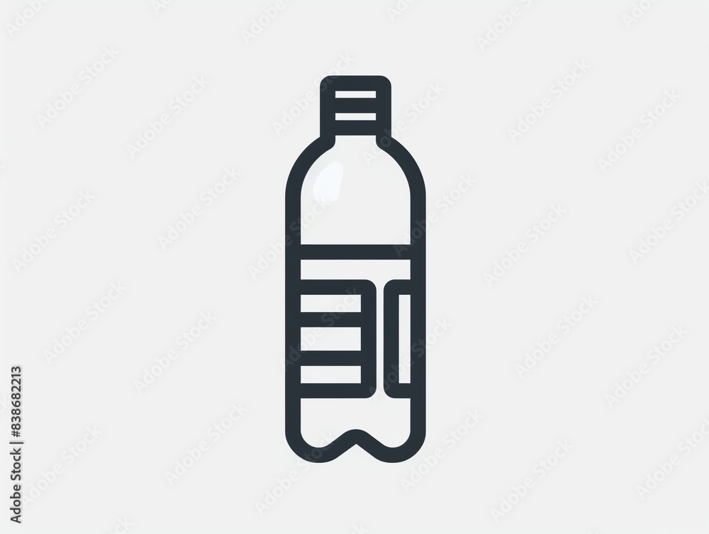 Simple line art icon of a plastic water bottle. Simple line art icon of a plastic water bottle.