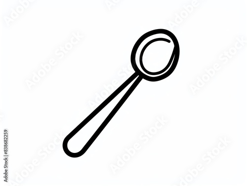 Wallpaper Mural Simple white outline of a wooden spoon on a black background. Torontodigital.ca