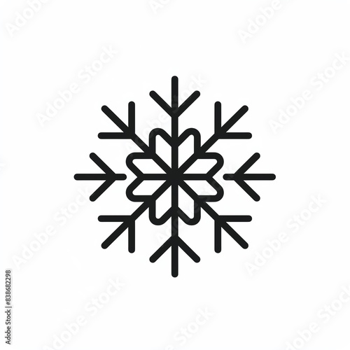 Simple black and white snowflake icon.
