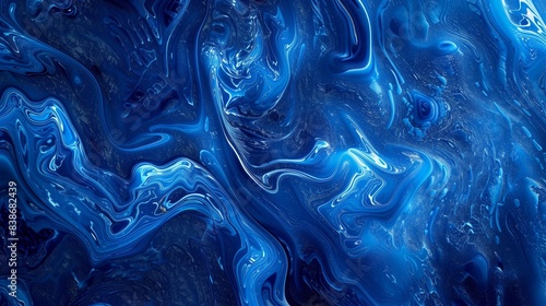A dynamic blue abstract lava stone texture background with swirling patterns and a range of textures, evoking the movement and cooling of molten lava.