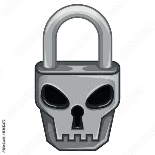 Metal skull shaped padlock