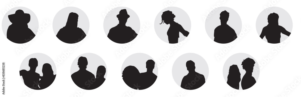 beach collection avatar profile silhouette beach collection avatar profile silhouette