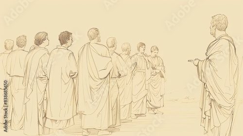 Encouragement and Prayer: Colossians 4 Biblical Illustration with Prayer, Instructions on Beige Background and Copyspace