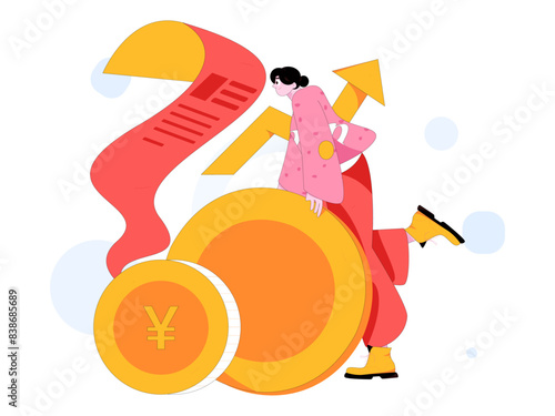 Internet financial management investment flat vector concept operation hand drawn illustration
