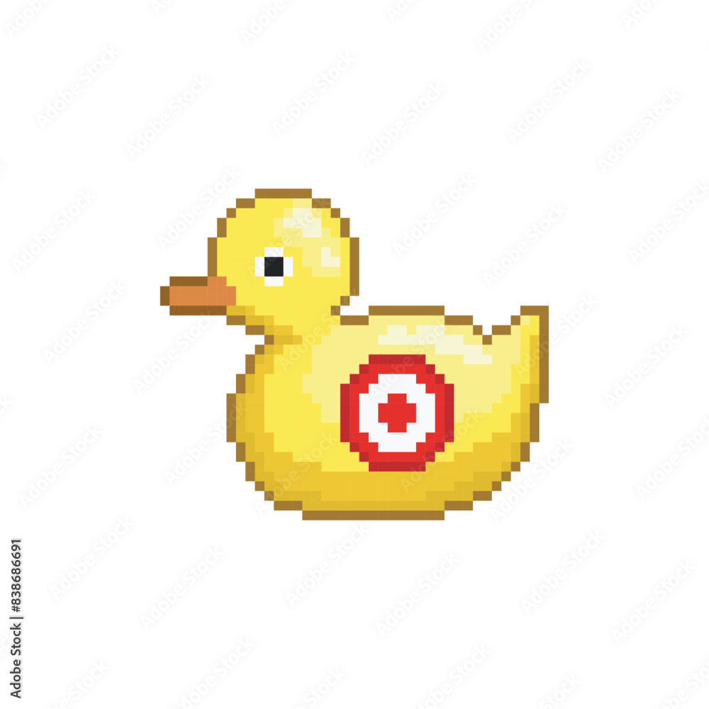 Obraz premium Target shooting duck, pixel art object