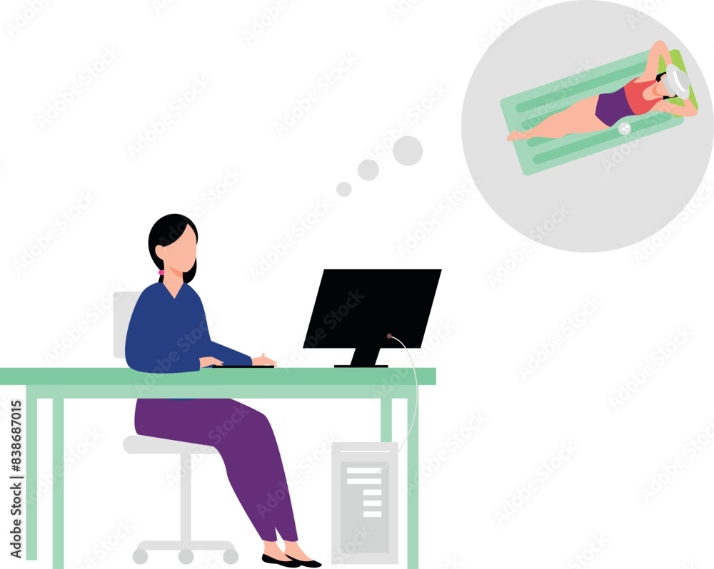 The girl is working on the monitor. The girl is working on the monitor.