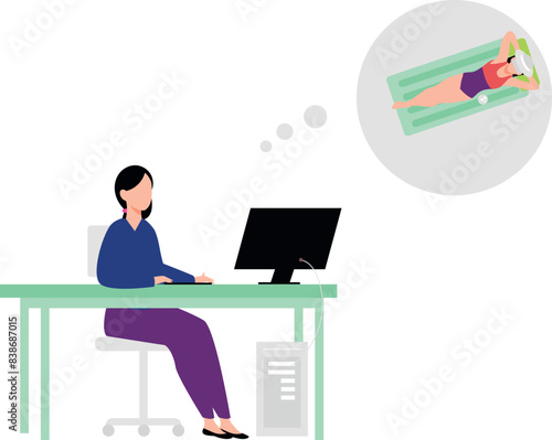 The girl is working on the monitor.