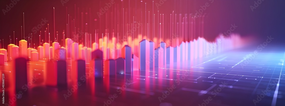 D Rendered Frequency Range Graph Displaying Signals Peaks and Valleys D Rendered Frequency Range Graph Displaying Signals Peaks and Valleys