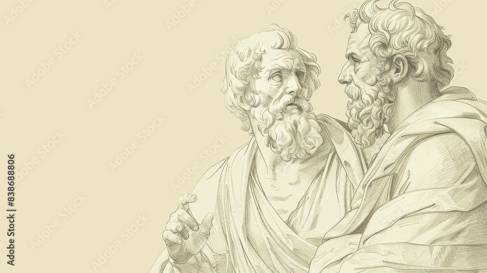 Fototapeta premium Historical Lessons in Psalms 78: Faithfulness, Obedience - Biblical Illustration on Beige Background with Copyspace for Faith-Based Themes