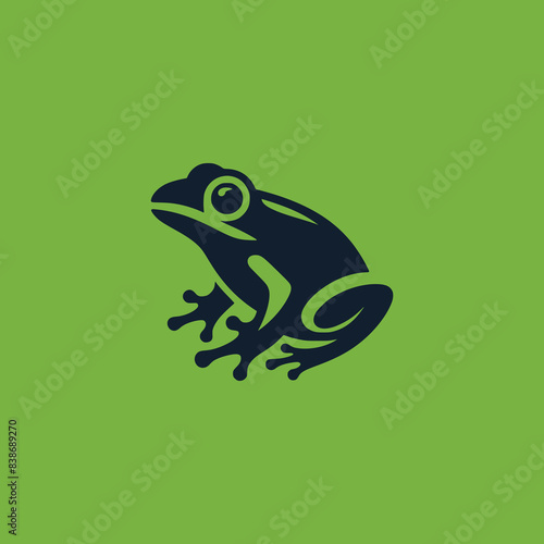 cute frog animal logo vector illustration template design