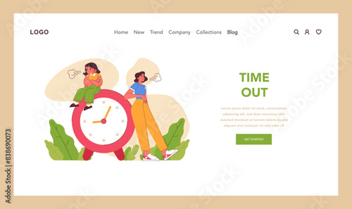 Time out concept. Flat vector illustration