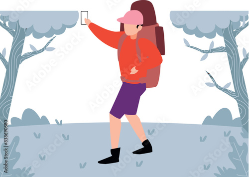 A boy is preparing a tent for camping.