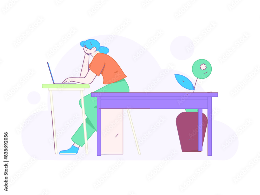 Home indoor character scene flat vector concept operation hand drawn illustration
Home indoor character scene flat vector concept operation hand drawn illustration