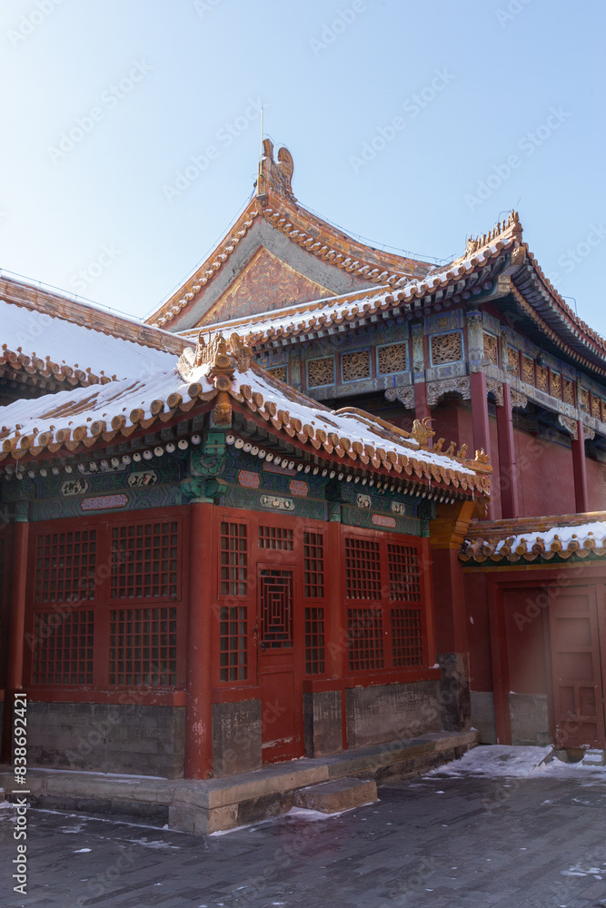 Naklejka premium snow view of the Forbidden City